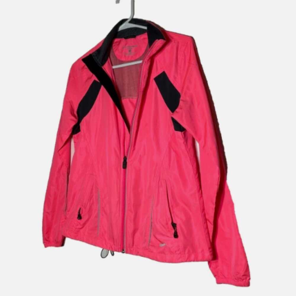 Brooks For Women Full Zip Running Jacket Size Medium - Hot Pink Windbreaker